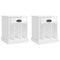 vidaXL Bedside Cabinets 2 pcs High Gloss White 43x36x50 cm