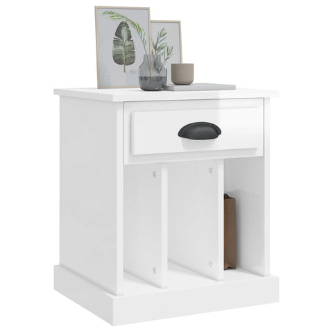 vidaXL Bedside Cabinets 2 pcs High Gloss White 43x36x50 cm