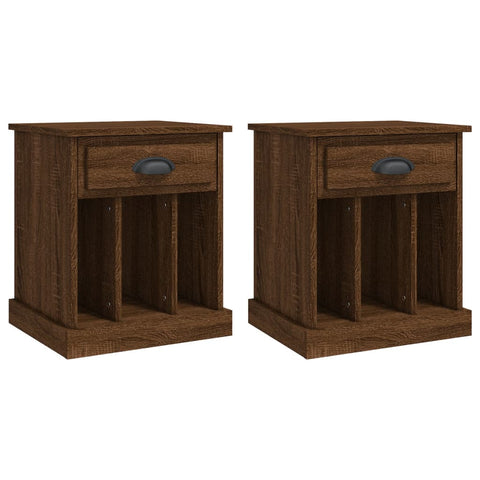 vidaXL Bedside Cabinets 2 pcs Brown Oak 43x36x50 cm