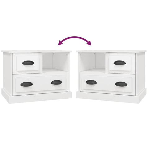 vidaXL Bedside Cabinet High Gloss White 60x39x45 cm
