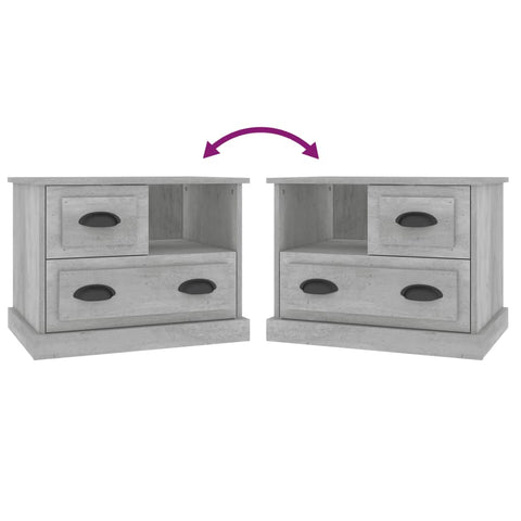 vidaXL Bedside Cabinet Concrete Grey 60x39x45 cm