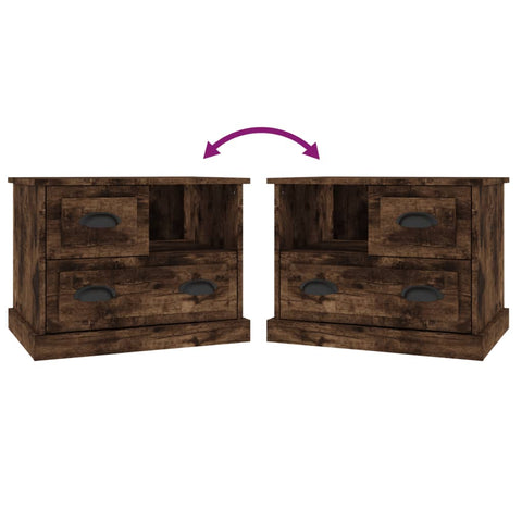 vidaXL Bedside Cabinet Smoked Oak 60x39x45 cm