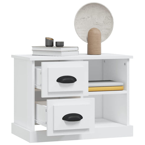 vidaXL Bedside Cabinet White 60x35.5x45 cm