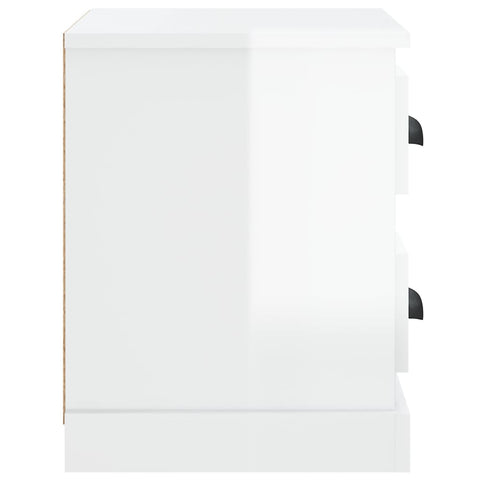 vidaXL Bedside Cabinet High Gloss White 60x35.5x45 cm