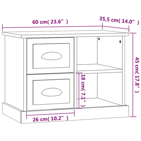 vidaXL Bedside Cabinet Concrete Grey 60x35.5x45 cm