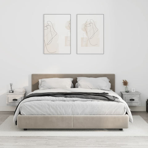vidaXL Wall-mounted Bedside Cabinets 2 pcs Concrete Grey 41.5x36x28cm
