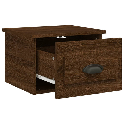 vidaXL Wall-mounted Bedside Cabinet Brown Oak 41.5x36x28cm