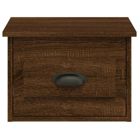 vidaXL Wall-mounted Bedside Cabinet Brown Oak 41.5x36x28cm