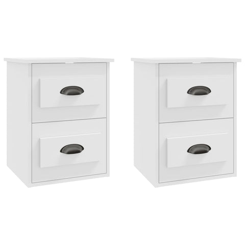 vidaXL Wall-mounted Bedside Cabinets 2 pcs White 41.5x36x53cm
