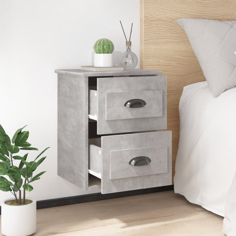 vidaXL Wall-mounted Bedside Cabinet Concrete Grey 41.5x36x53cm