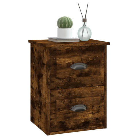 vidaXL Wall-mounted Bedside Cabinet Smoked Oak 41.5x36x53cm