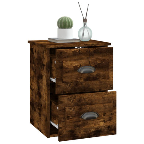 vidaXL Wall-mounted Bedside Cabinet Smoked Oak 41.5x36x53cm