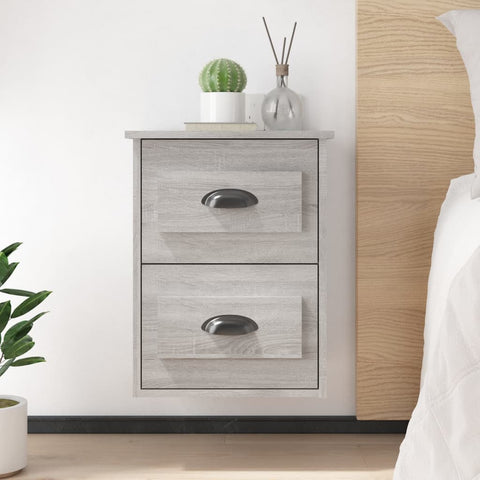 vidaXL Wall-mounted Bedside Cabinets 2 pcs Grey Sonoma 41.5x36x53cm