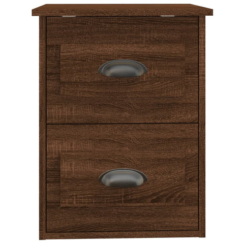 vidaXL Wall-mounted Bedside Cabinet Brown Oak 41.5x36x53cm