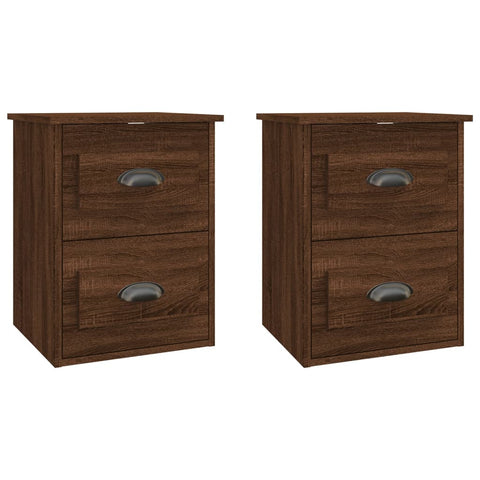 vidaXL Wall-mounted Bedside Cabinets 2 pcs Brown Oak 41.5x36x53cm