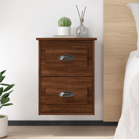 vidaXL Wall-mounted Bedside Cabinets 2 pcs Brown Oak 41.5x36x53cm