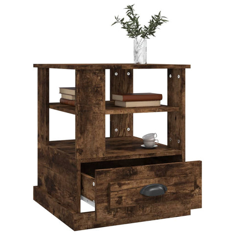 vidaXL Side Table Smoked Oak 50x50x60 cm Engineered Wood