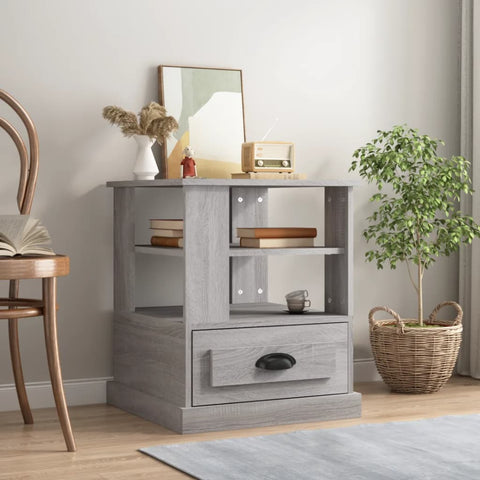 vidaXL Side Table Grey Sonoma 50x50x60 cm Engineered Wood