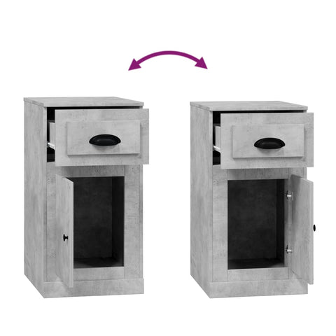 vidaXL Side Cabinet with Drawer Concrete Grey 40x50x75 cm Engineered Wood