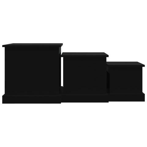 vidaXL Coffee Tables 3 pcs Black Engineered Wood