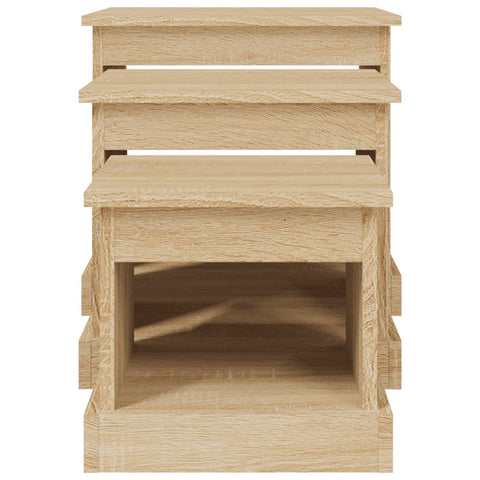 vidaXL Coffee Tables 3 pcs Sonoma Oak Engineered Wood