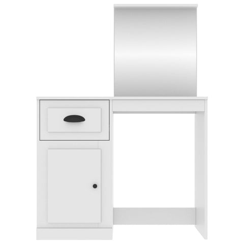 vidaXL Dressing Table with Mirror White 90x50x132.5 cm Engineered Wood
