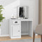 vidaXL Dressing Table with Mirror White 90x50x132.5 cm Engineered Wood