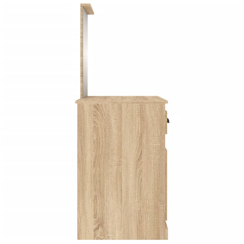 vidaXL Dressing Table with Mirror Sonoma Oak 90x50x132.5 cm Engineered Wood