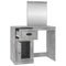 vidaXL Dressing Table with Mirror Concrete Grey 90x50x132.5 cm Engineered Wood