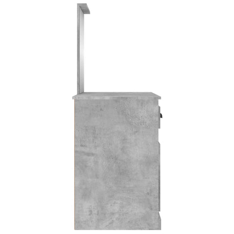 vidaXL Dressing Table with Mirror Concrete Grey 90x50x132.5 cm Engineered Wood