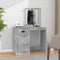vidaXL Dressing Table with Mirror Concrete Grey 90x50x132.5 cm Engineered Wood