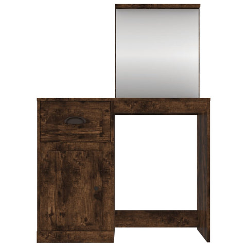 vidaXL Dressing Table with Mirror Smoked Oak 90x50x132.5 cm Engineered Wood