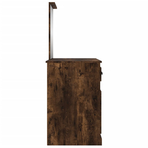 vidaXL Dressing Table with Mirror Smoked Oak 90x50x132.5 cm Engineered Wood