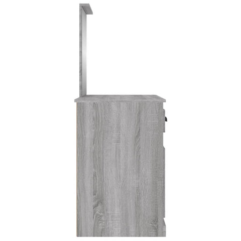 vidaXL Dressing Table with Mirror Grey Sonona 90x50x132.5 cm Engineered Wood
