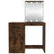 vidaXL Dressing Table with LED Smoked Oak 90x50x132.5 cm Engineered Wood