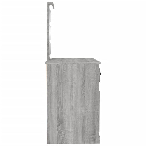 vidaXL Dressing Table with LED Grey Sonona 90x50x132.5 cm Engineered Wood