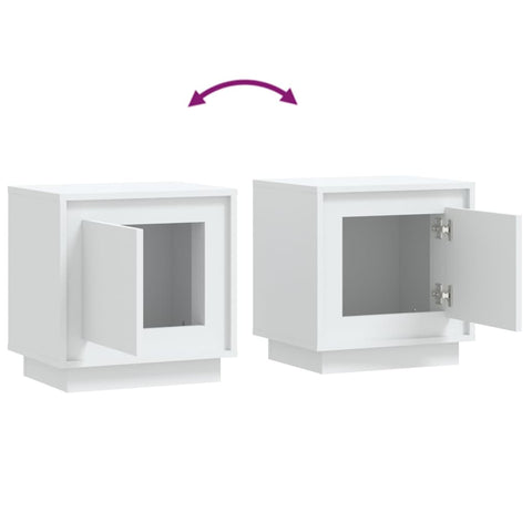 vidaXL Bedside Cabinets 2 pcs White 44x35x45 cm Engineered Wood