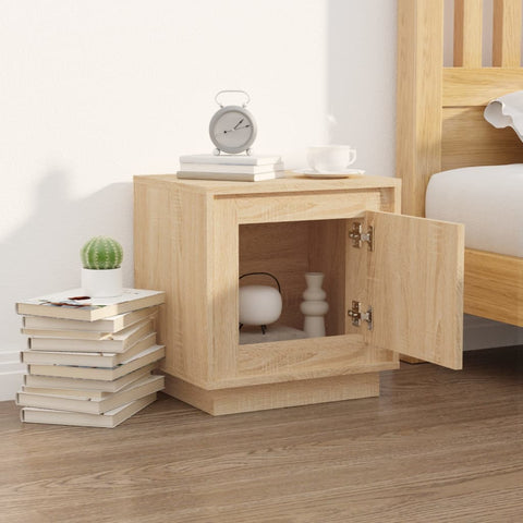 vidaXL Bedside Cabinet Sonoma Oak 44x35x45 cm Engineered Wood