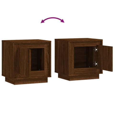 vidaXL Bedside Cabinets 2 pcs Brown Oak 44x35x45 cm Engineered Wood