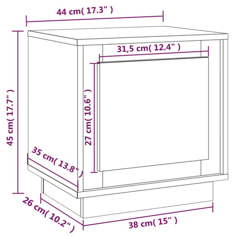 vidaXL Bedside Cabinets 2 pcs Brown Oak 44x35x45 cm Engineered Wood
