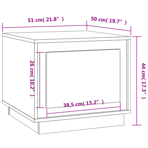 vidaXL Coffee Table Concrete Grey 51x50x44 cm Engineered Wood