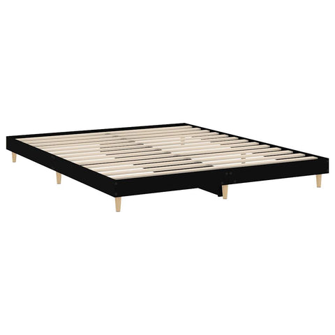 vidaXL Bed Frame without Mattress Black 120x200 cm Engineered Wood