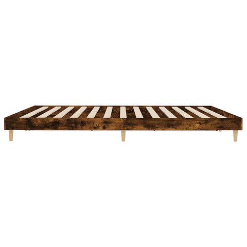 vidaXL Bed Frame without Mattress Smoked Oak 120x200 cm Engineered Wood