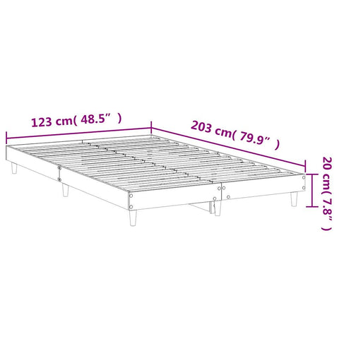 vidaXL Bed Frame without Mattress Smoked Oak 120x200 cm Engineered Wood