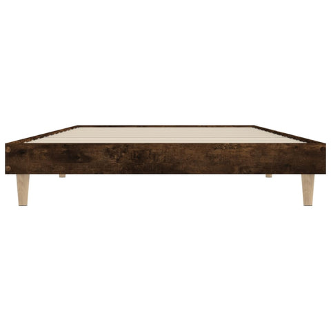 vidaXL Bed Frame without Mattress Smoked Oak 100x200 cm Engineered Wood