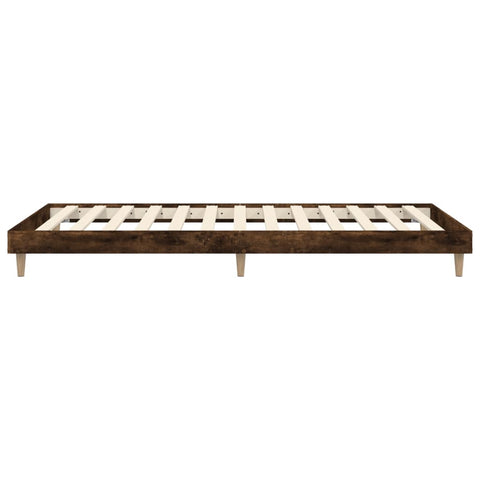 vidaXL Bed Frame without Mattress Smoked Oak 100x200 cm Engineered Wood