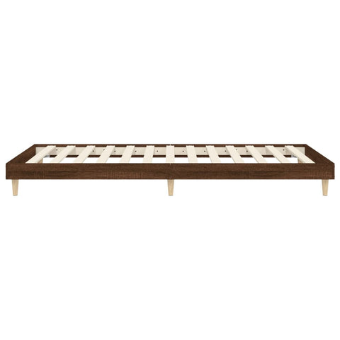 vidaXL Bed Frame without Mattress Brown Oak 75x190 cm Small Single Engineered Wood