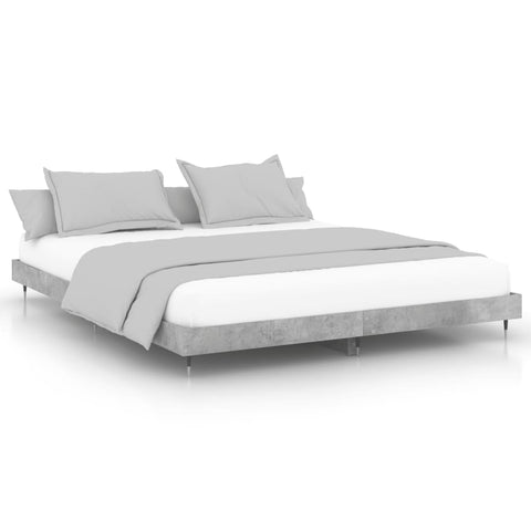 vidaXL Bed Frame without Mattress Concrete Grey 200x200 cm