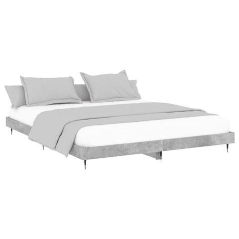 vidaXL Bed Frame without Mattress Concrete Grey 200x200 cm