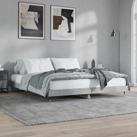 vidaXL Bed Frame without Mattress Concrete Grey 200x200 cm